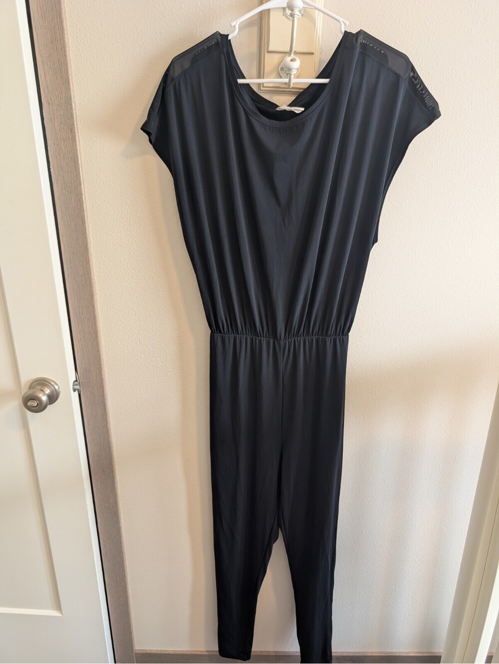 Zyia Active Women's Large Black Pants Short Sleeve Pants Jumpsuit Activewear EUC